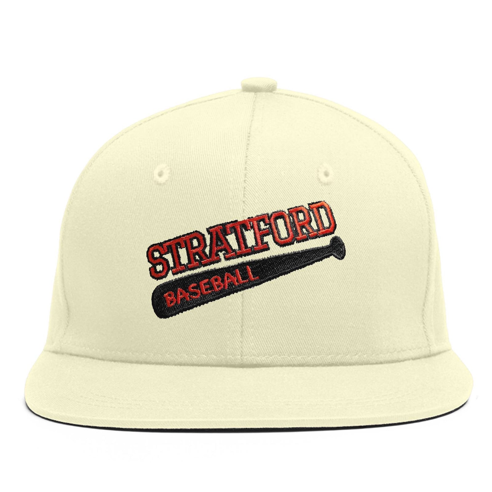 Custom White 3D Puff Embroidery Flat Embroidery Flat Eaves Sport Baseball Cap Design for Men/Women/Youth