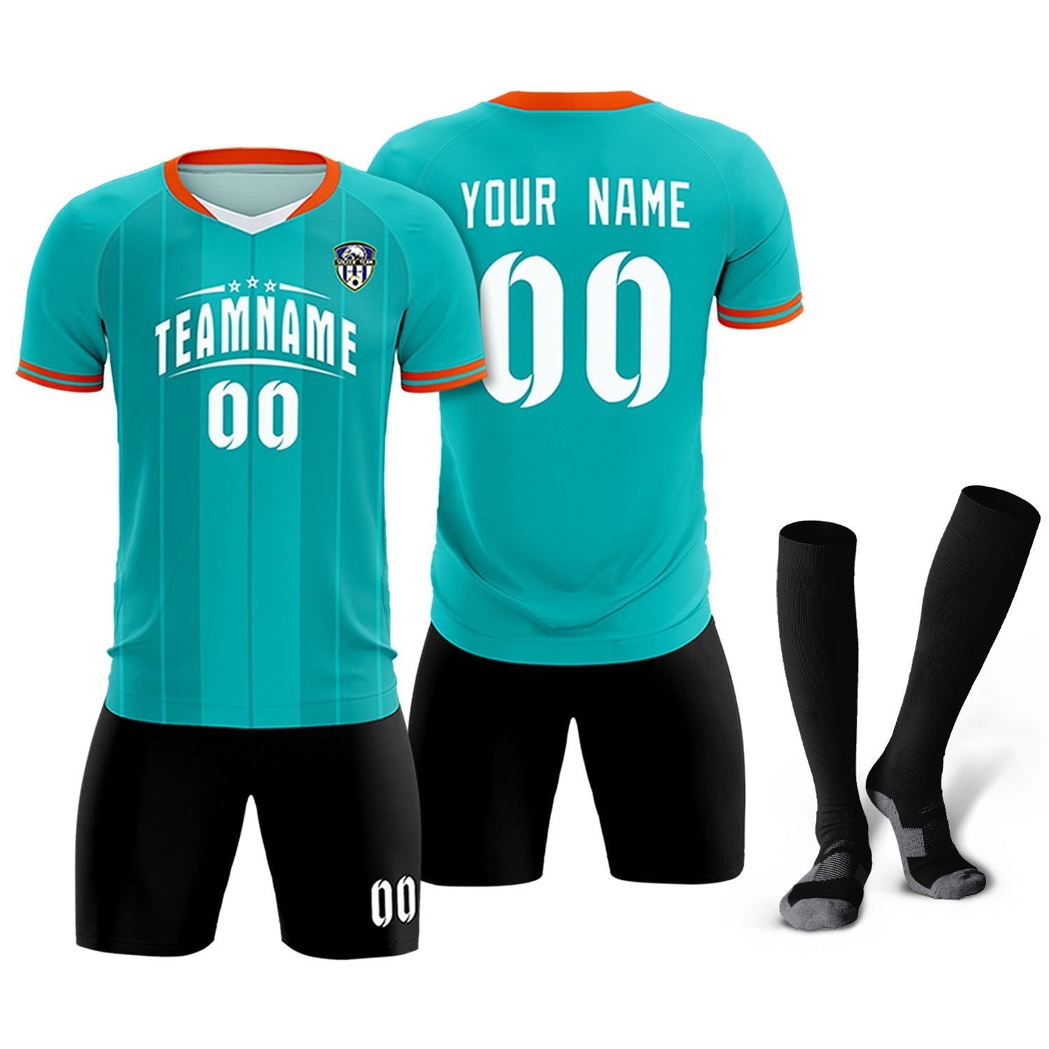 Custom Green Classic Striped Personalized Soccer Tops/Sets Jersey