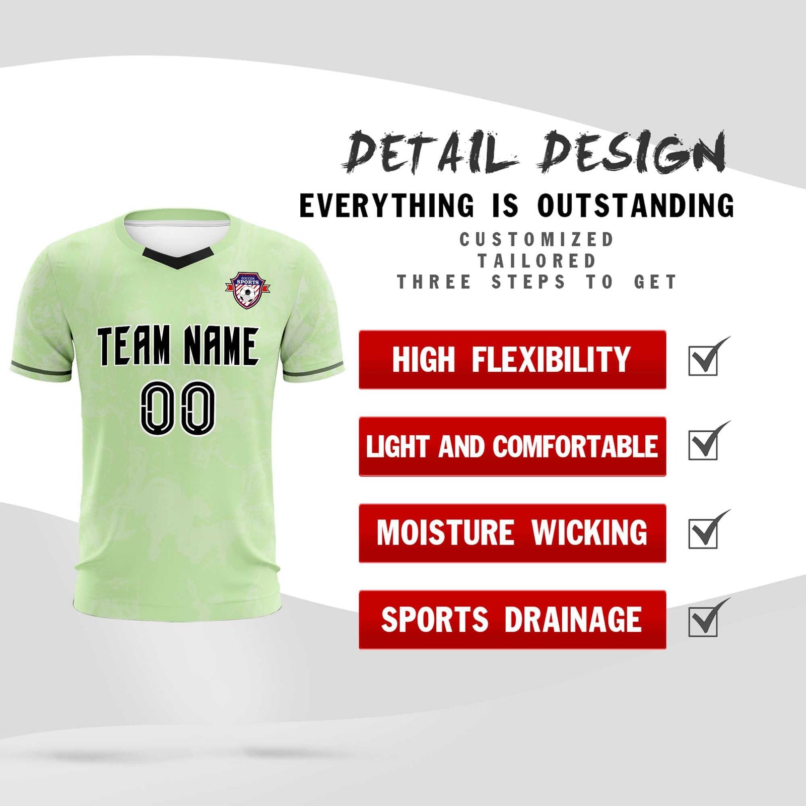 Custom Green Classic Graffiti Pattern Sportswear Soccer Tops/Sets Jersey