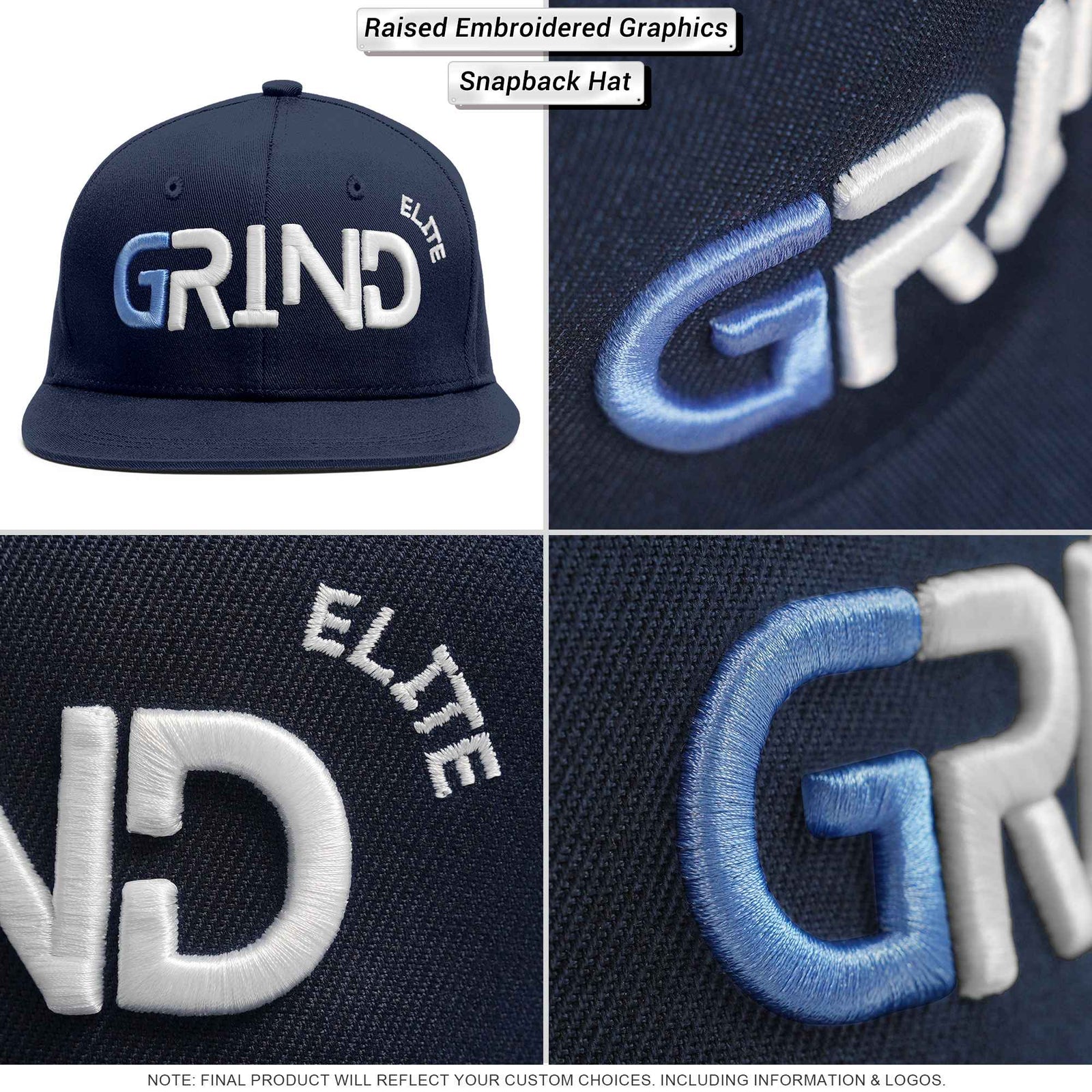 Custom Yellow 3D Puff Embroidery Flat Embroidery Casual Sport Baseball Cap