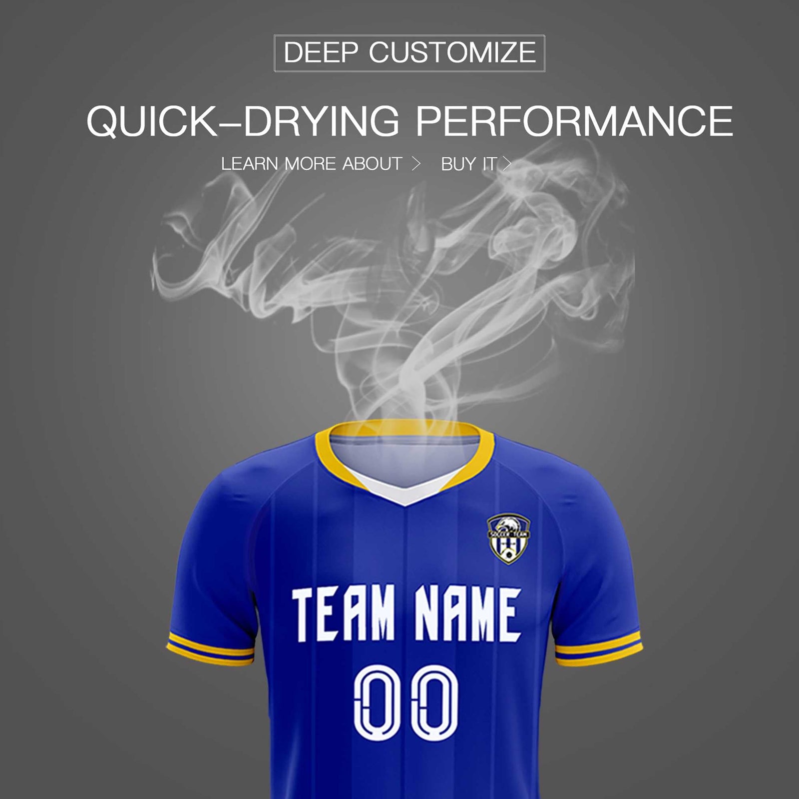 Custom Royal Classic Striped Personalized Soccer Tops/Sets Jersey