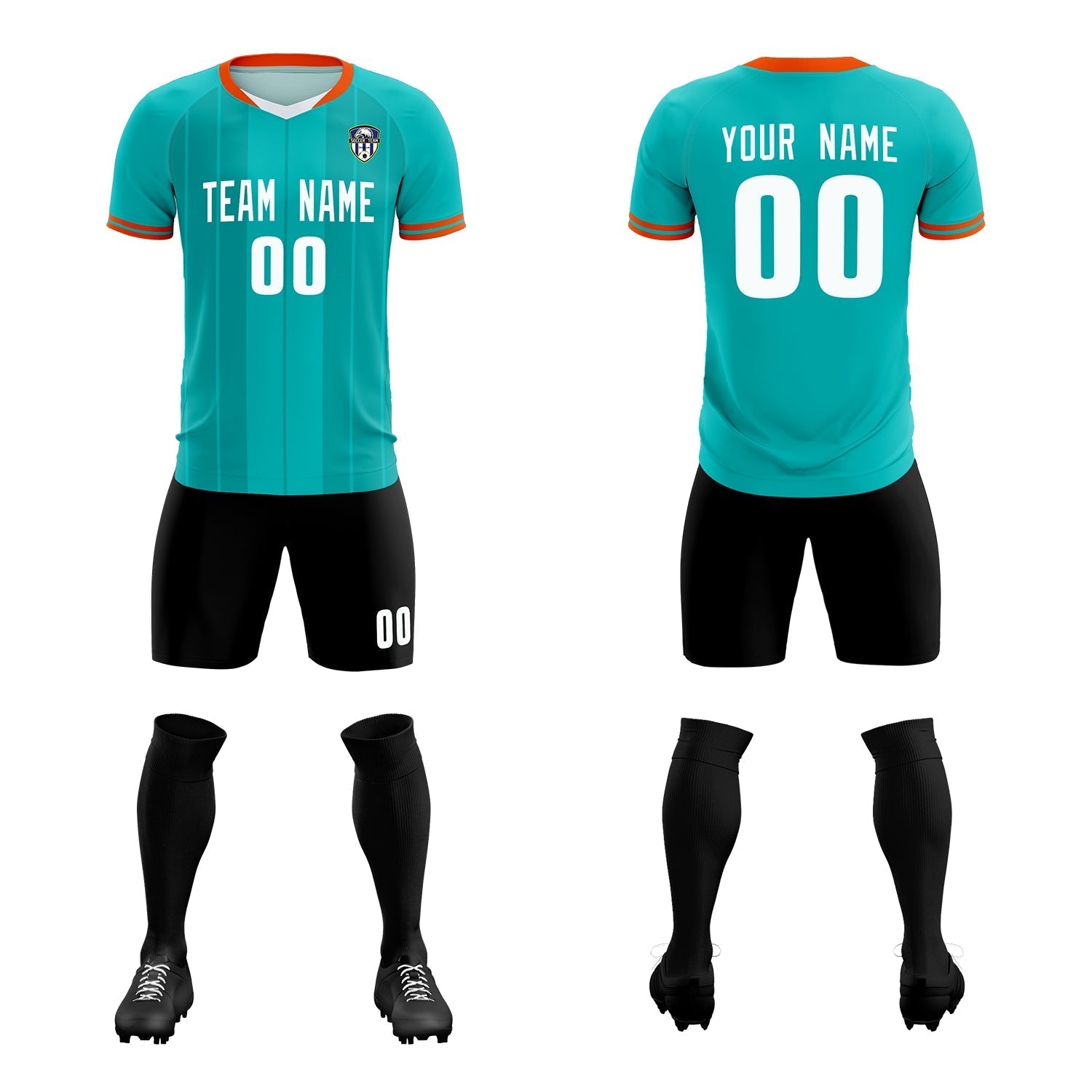 Custom Green Classic Striped Personalized Soccer Tops/Sets Jersey