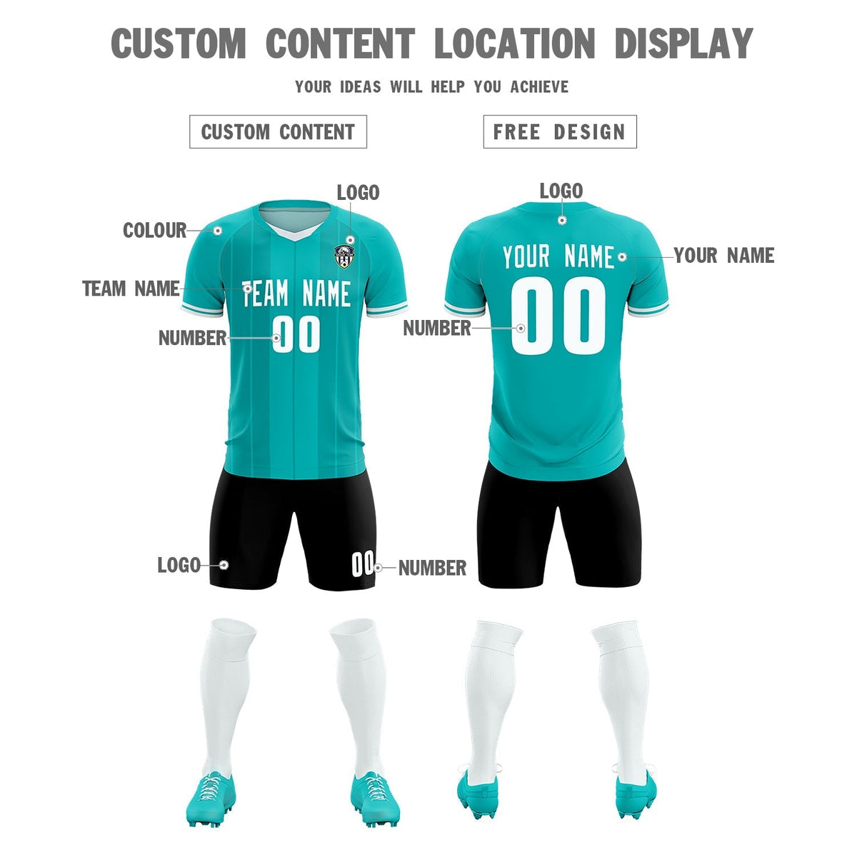 Custom Green Classic Striped Personalized Soccer Tops/Sets Jersey