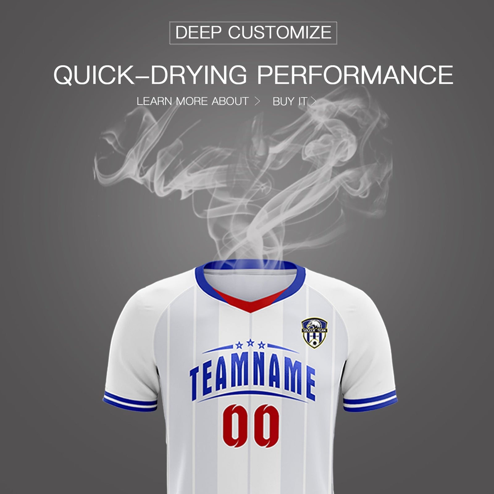 Custom White Classic Striped Personalized Soccer Tops/Sets Jersey