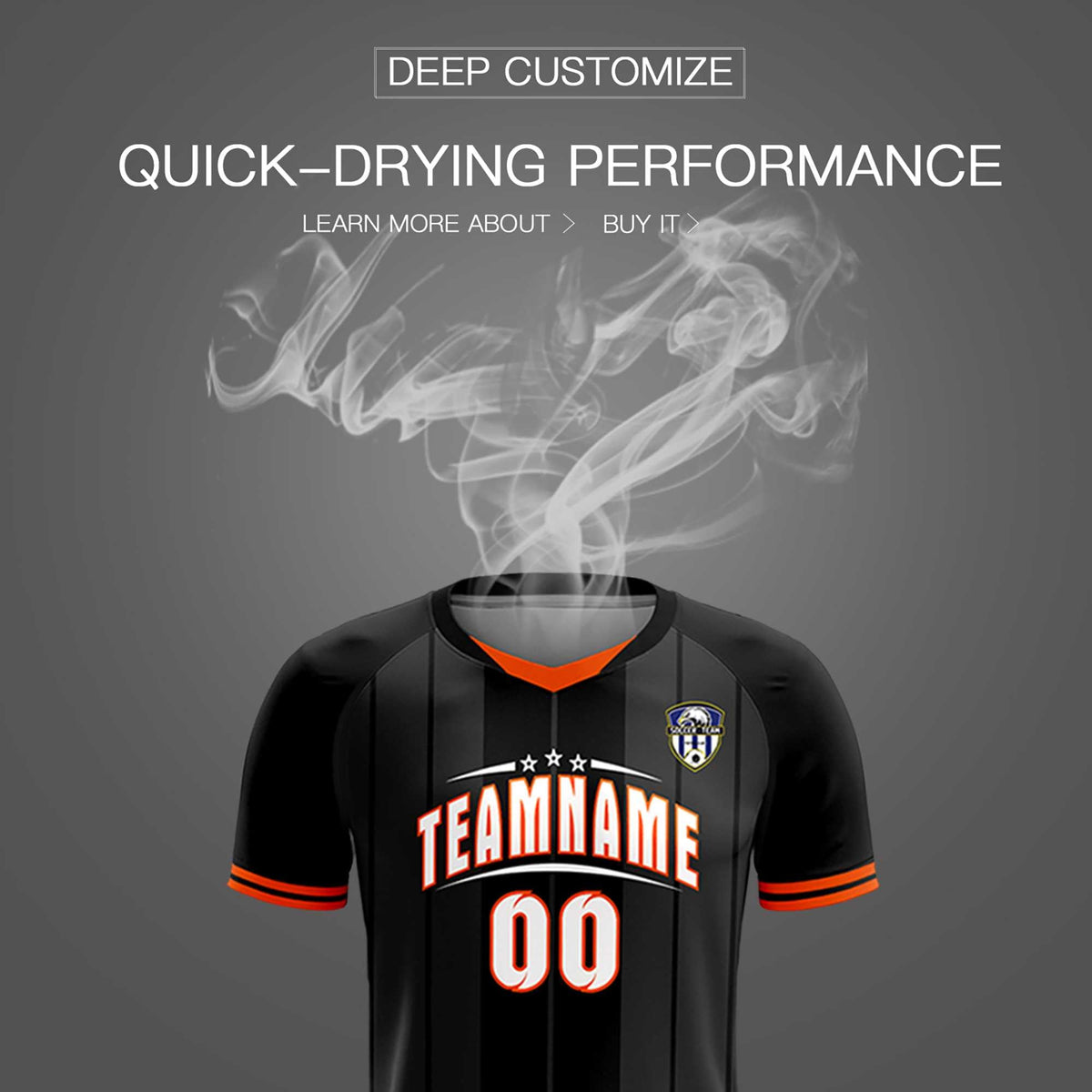 Custom Black Classic Striped Personalized Soccer Tops/Sets Jersey