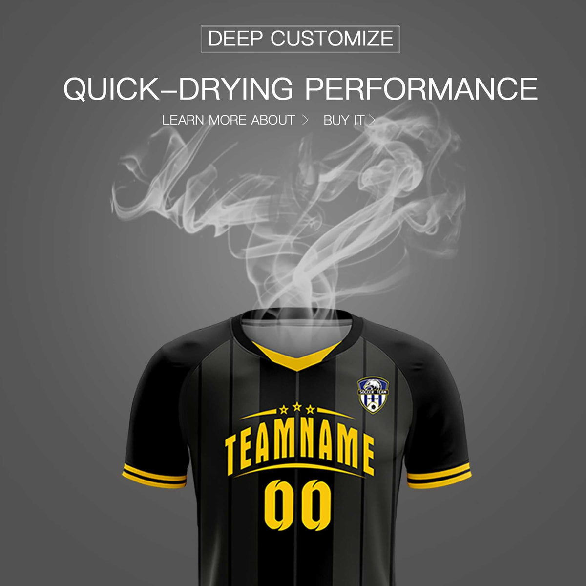 Custom Black Classic Striped Personalized Soccer Tops/Sets Jersey
