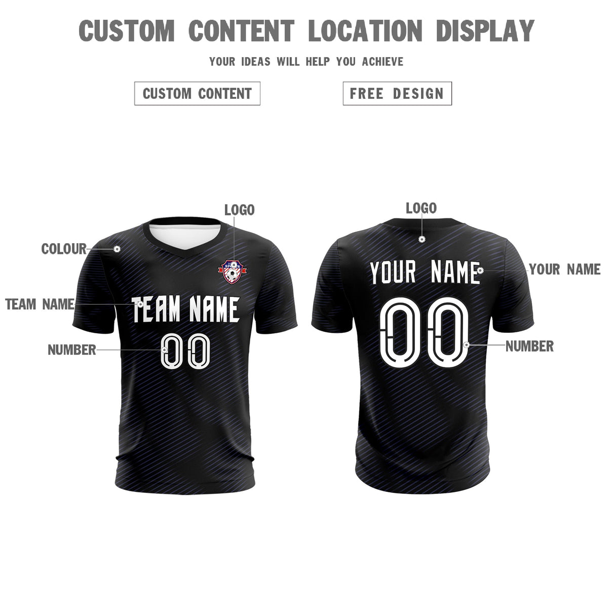 Custom Black Purple Training Uniform For Men Soccer Sets Jersey