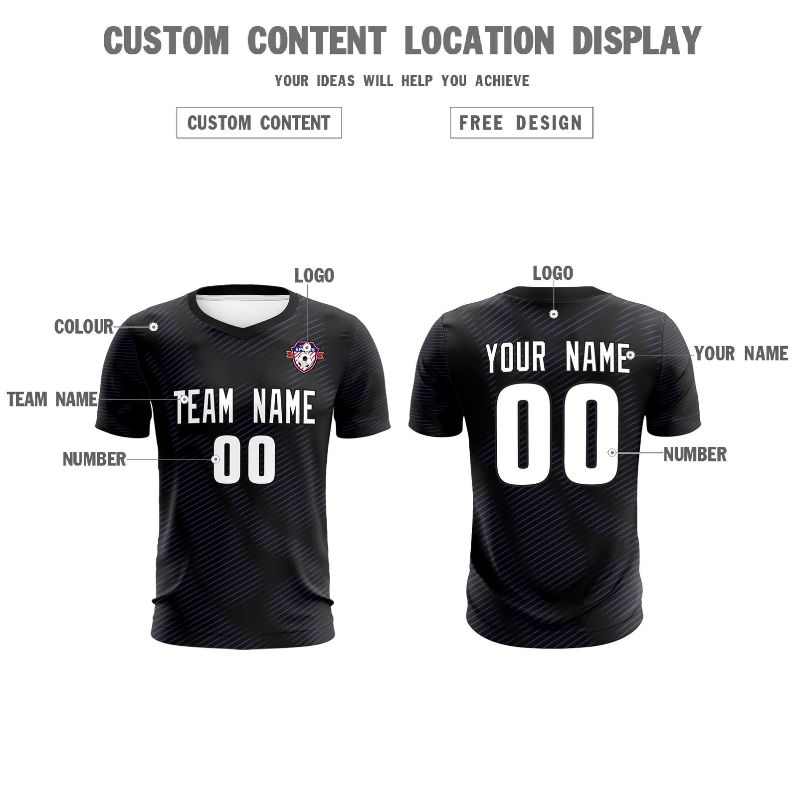Custom Black Purple Training Uniform For Men Soccer Sets Jersey
