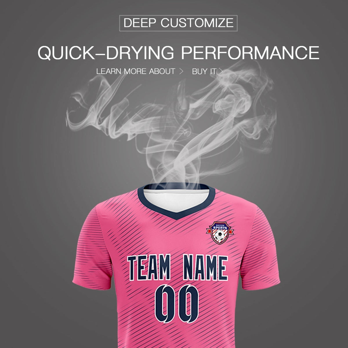 Custom Pink Navy Training Uniform For Men Soccer Sets Jersey