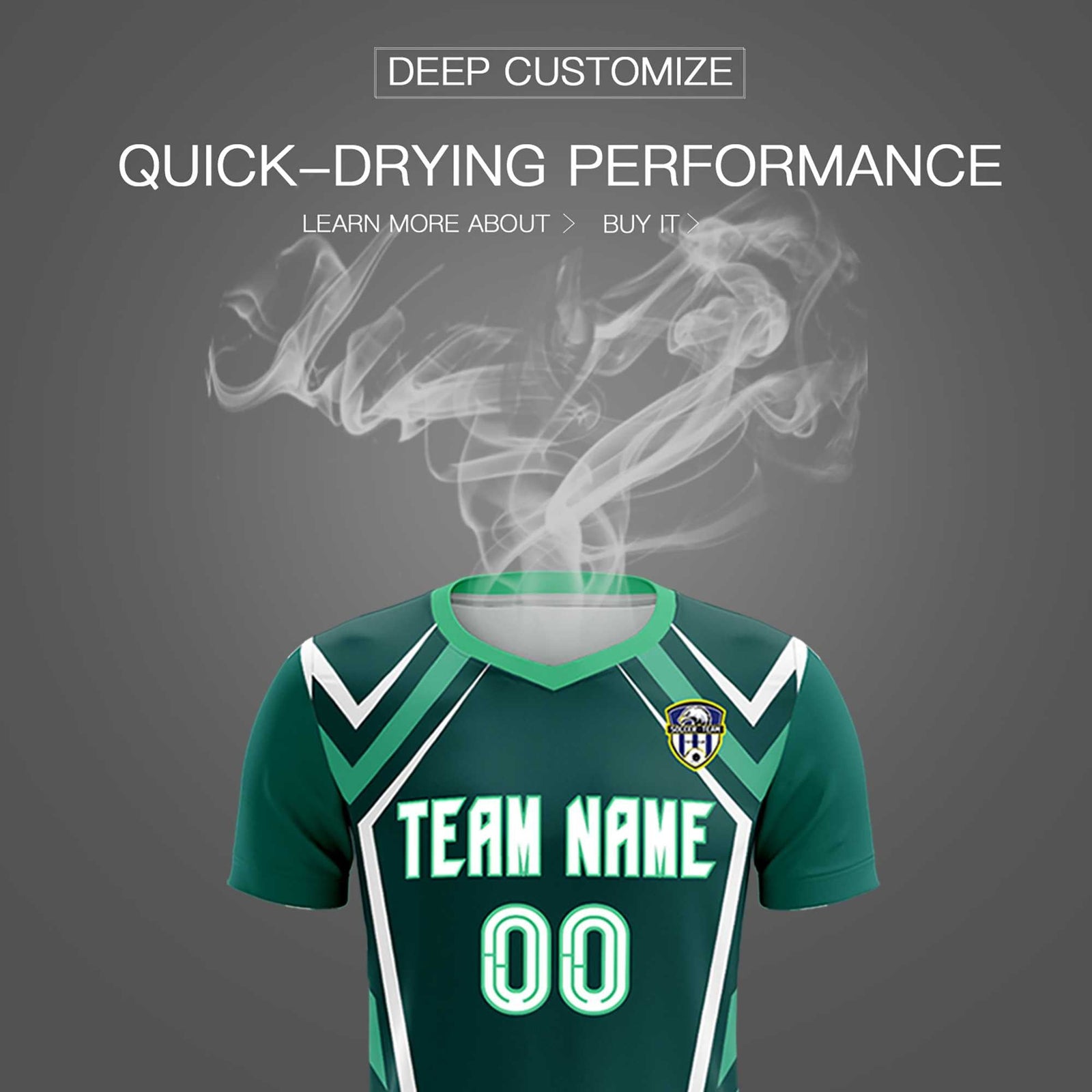 Custom Aqua Abstract Breathable Soccer Tops/Sets Jersey