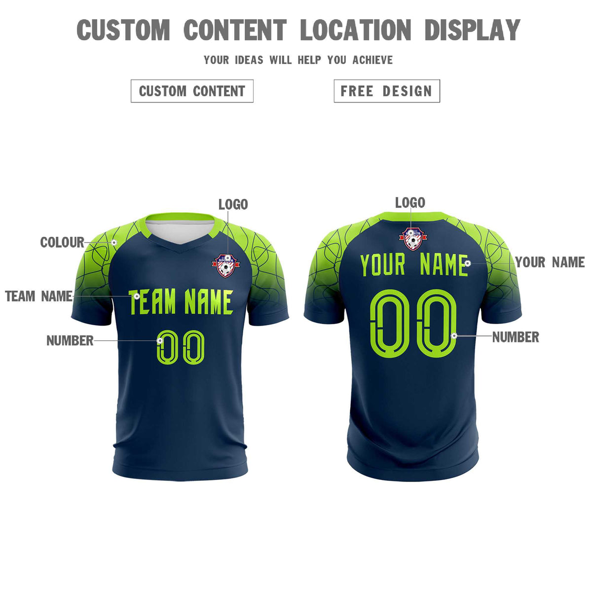 Custom Midnight Blue Classic Soccer Training Sets Jersey For Adults/Kids