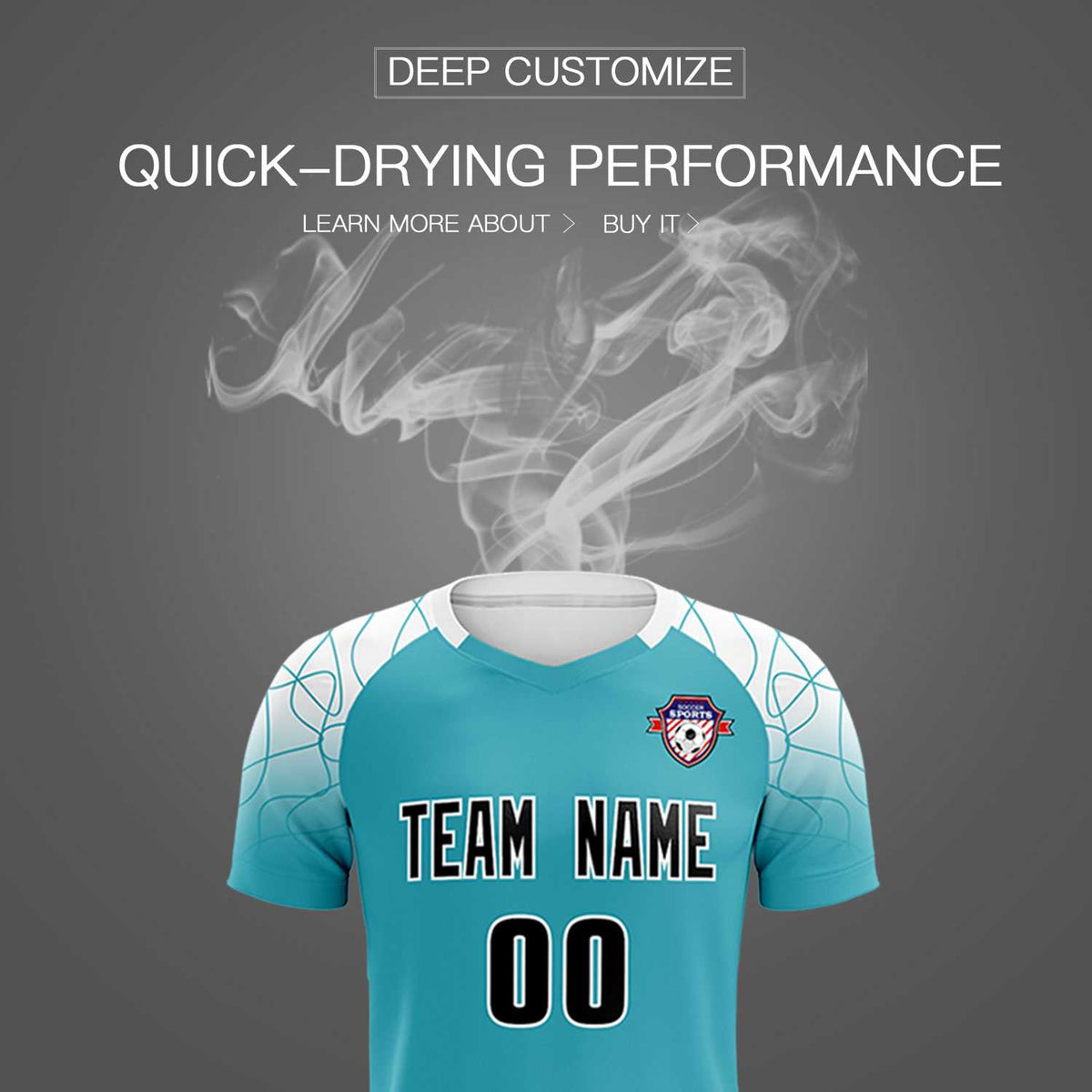 Custom Aqua Classic Soccer Training Sets Jersey For Adults/Kids