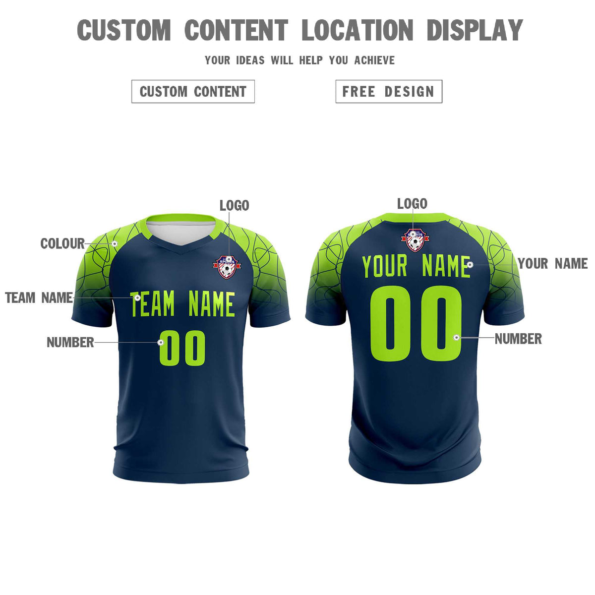 Custom Midnight Blue Classic Soccer Training Sets Jersey For Adults/Kids