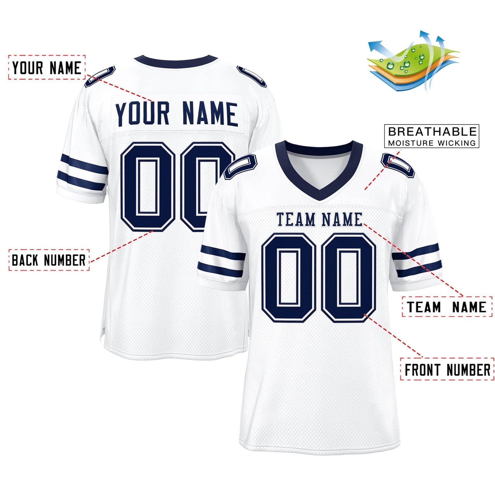Custom Your Own Football Jersey with Personalized Name and Team Number