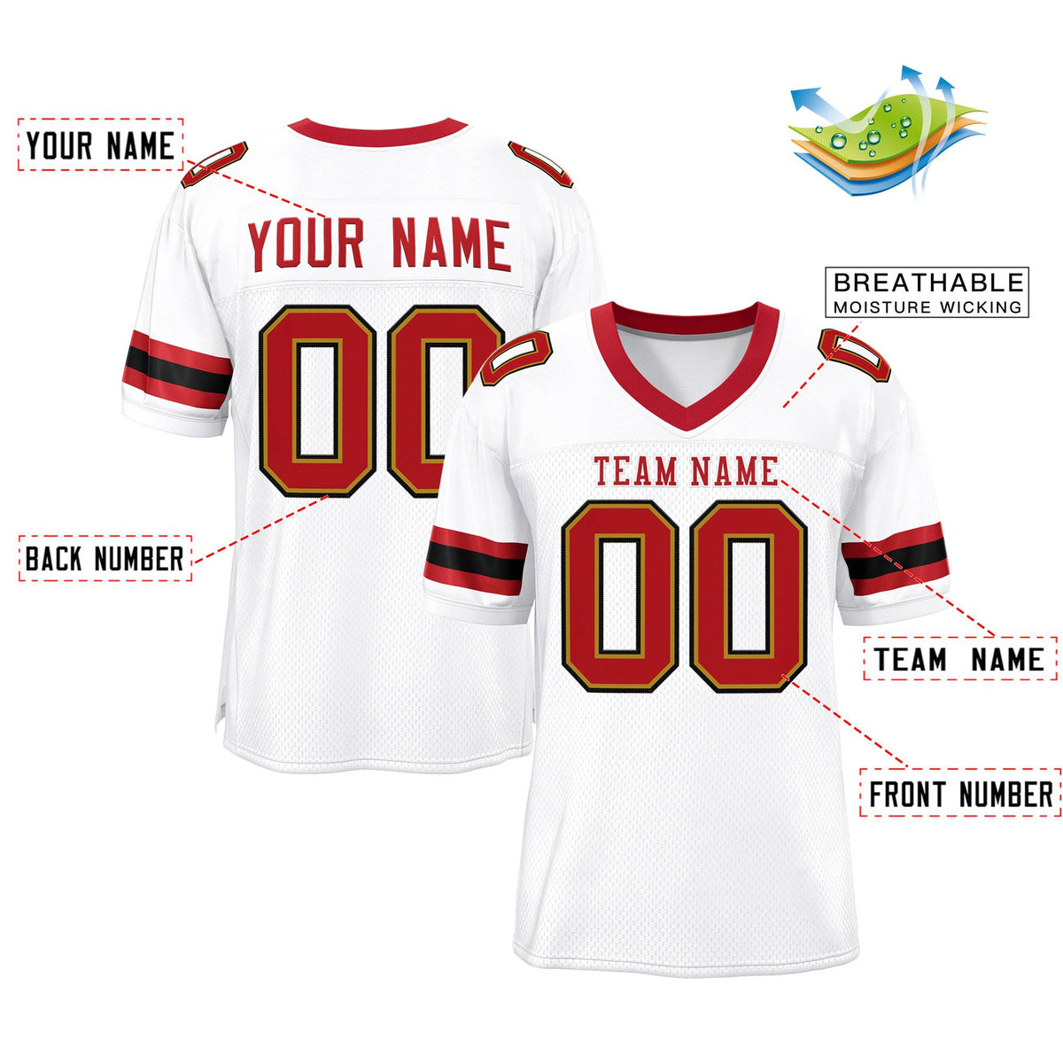 Custom Your Own Football Jersey with Personalized Name and Team Number