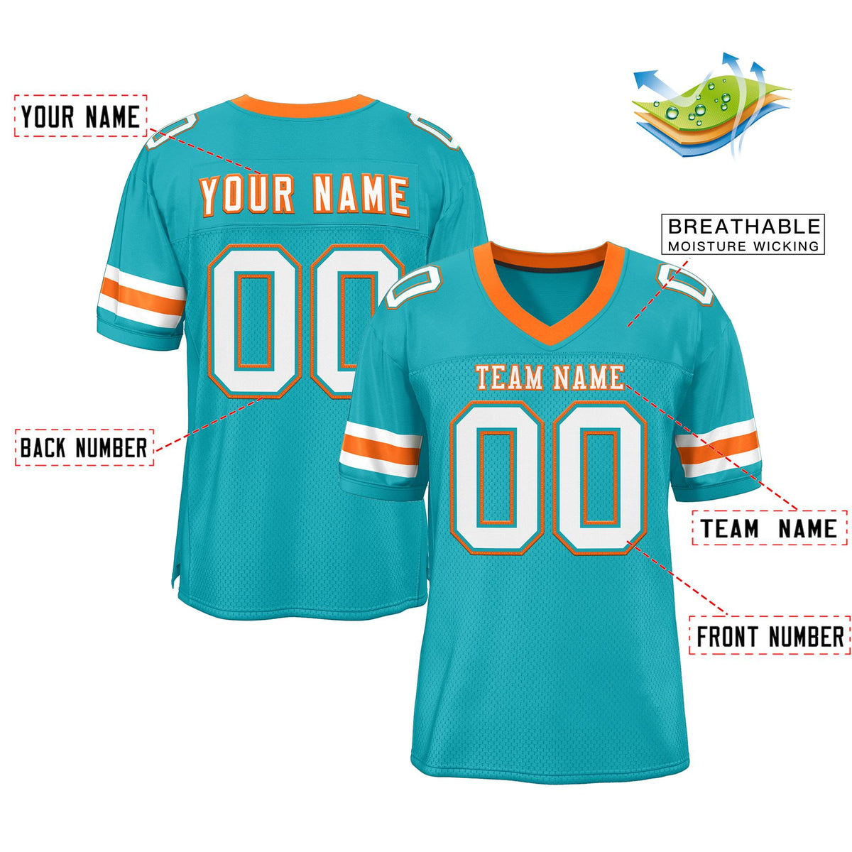 Custom Your Own Football Jersey with Personalized Name and Team Number