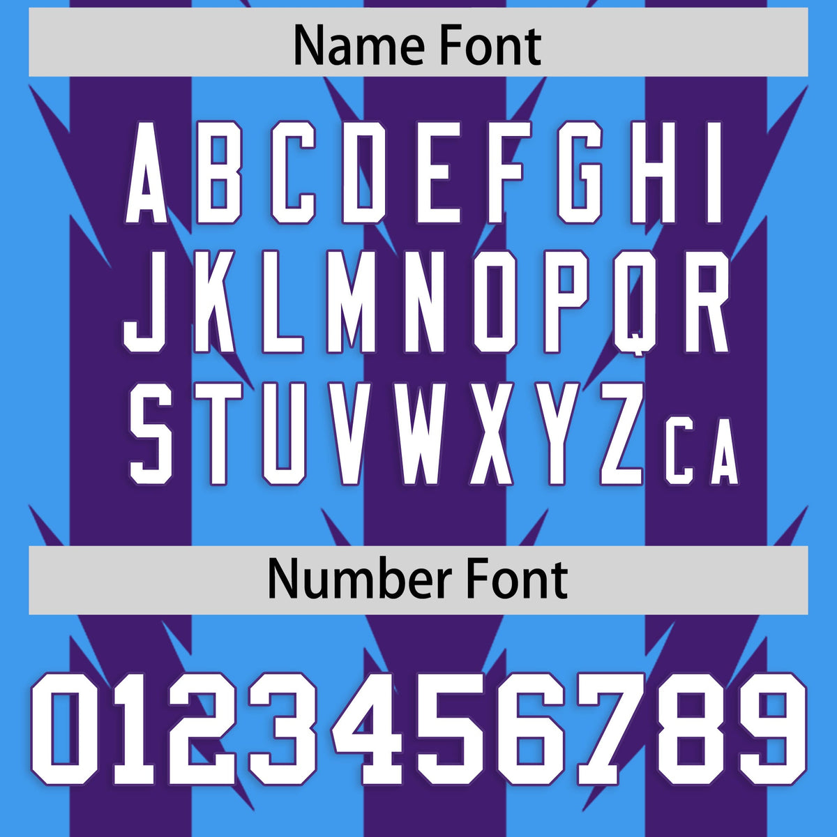 Custom Powder Blue Purple Personalized Razr Stripe Graffiti Pattern Flag Football Jersey