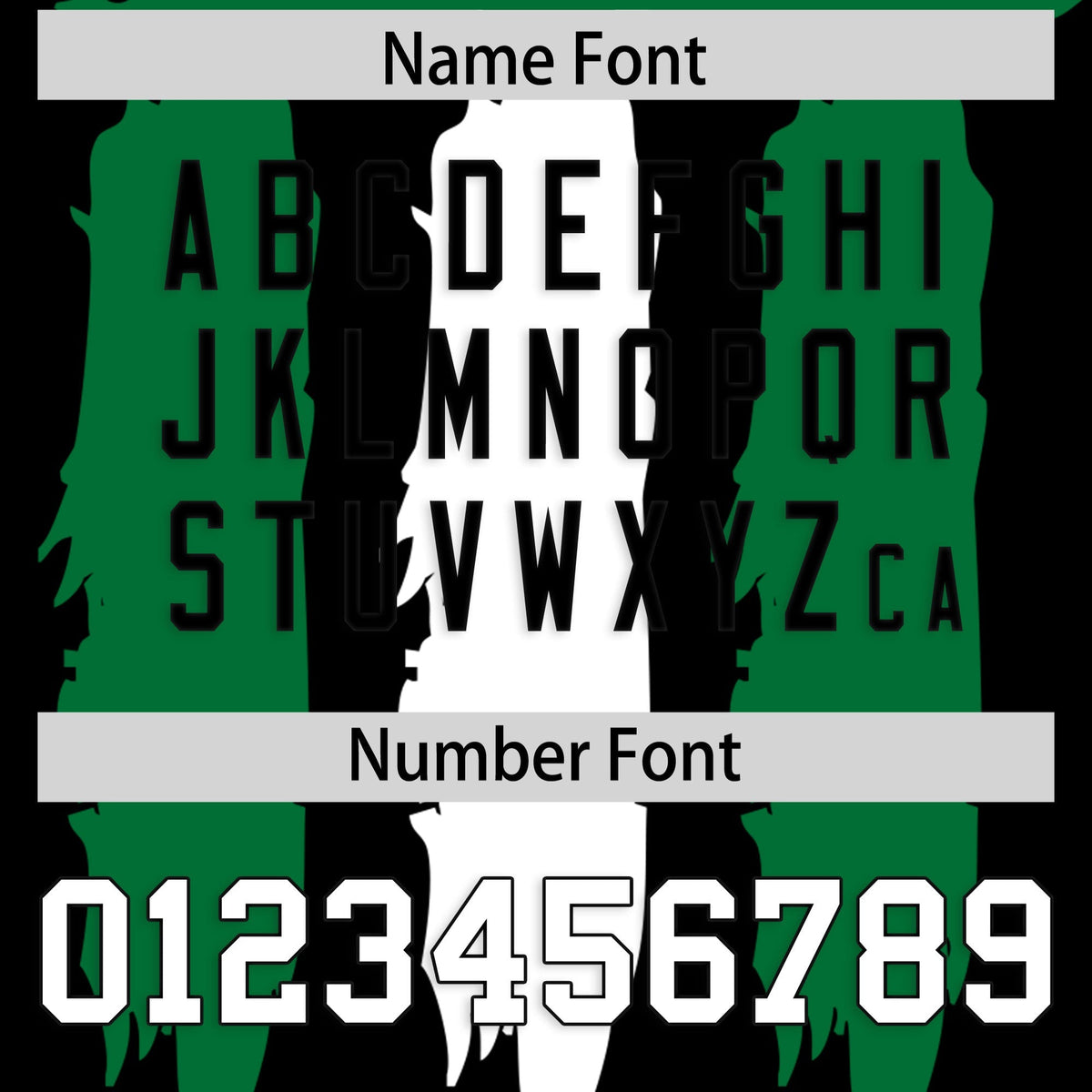 Custom Black Kelly Green and White Graffiti Pattern Flag Football Jerseys