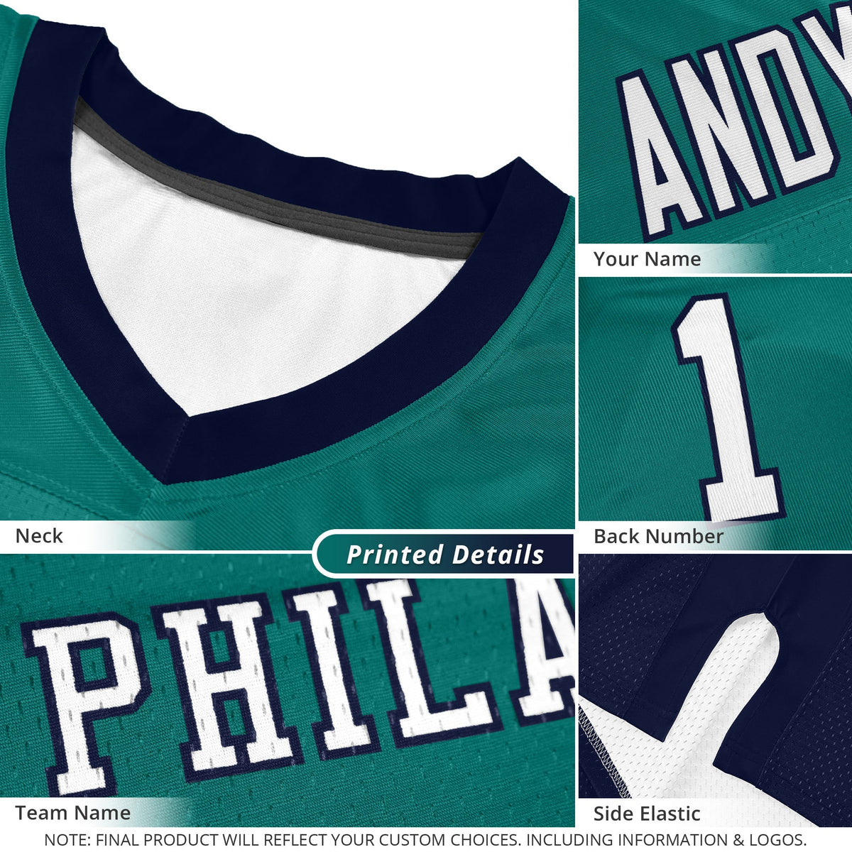 Custom Red White Personalized Shoulder Cut Two-Tone Flag Football Jersey