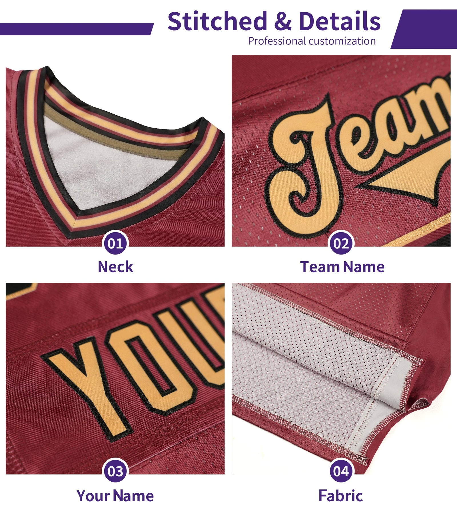 Custom White Red Personalized Shoulder Cut Two-Tone Flag Football Jersey